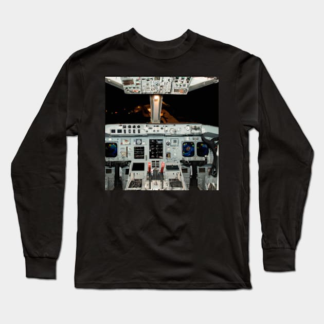 Airplane Cockpit Long Sleeve T-Shirt by Starbase79